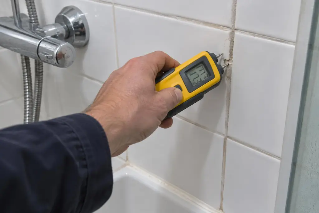 Lekdetectie Alkmaar – vochtmeter op badkamertegels bij de douche